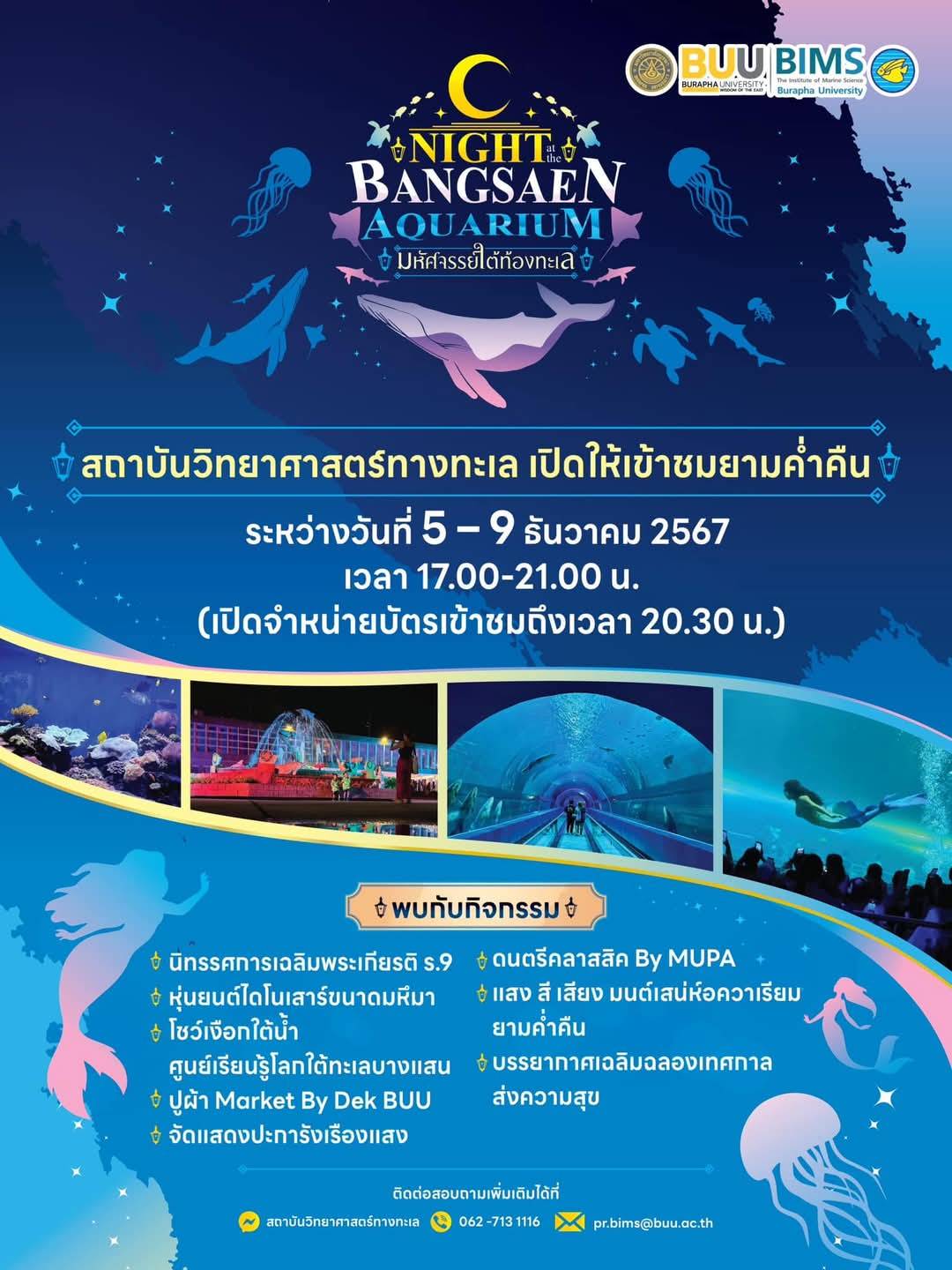 Night At The Bangsaen Aquarium มหัศจรรย์ใต้ท้องทะเล